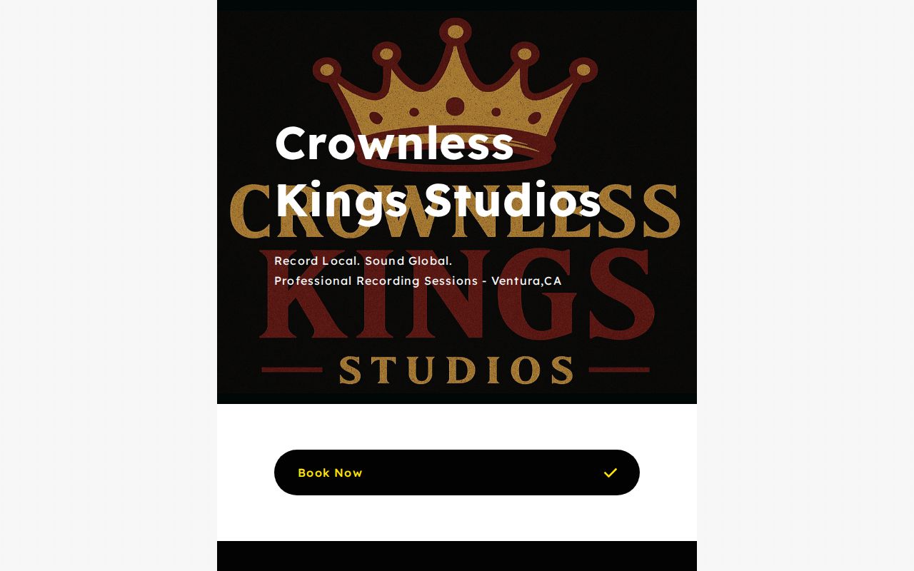 Recording studio interior for Crownless Kings Studios